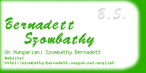 bernadett szombathy business card